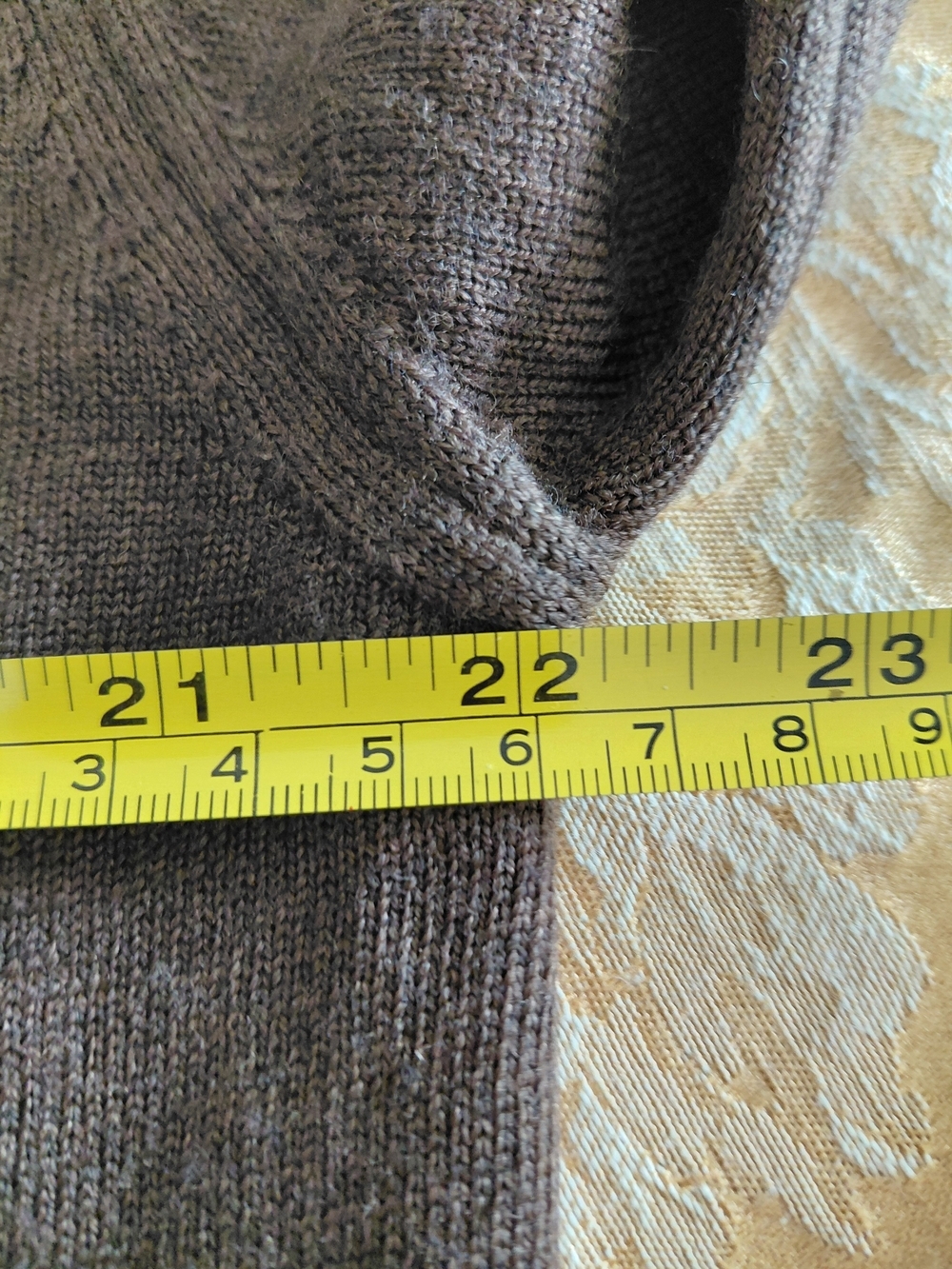 Grant Thomas Italian Merino Wool V-Neck Sweater Brown Mens Medium Made in Italy - Picture 6 of 7